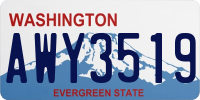 WA license plate AWY3519