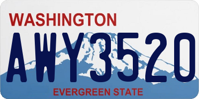 WA license plate AWY3520