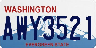 WA license plate AWY3521