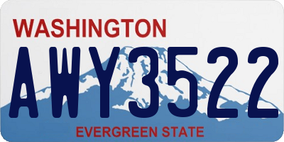 WA license plate AWY3522