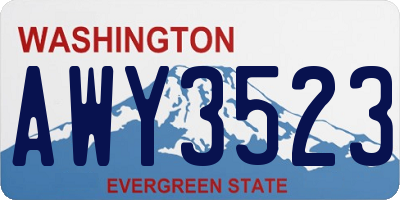 WA license plate AWY3523