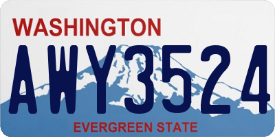 WA license plate AWY3524