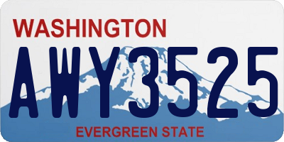 WA license plate AWY3525
