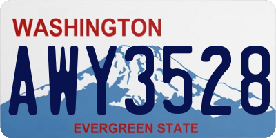 WA license plate AWY3528