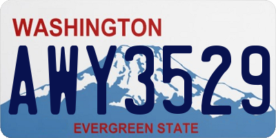 WA license plate AWY3529