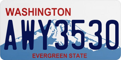 WA license plate AWY3530