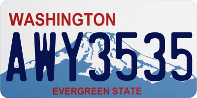 WA license plate AWY3535