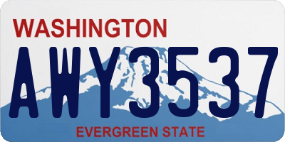 WA license plate AWY3537