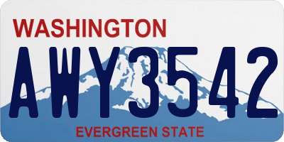 WA license plate AWY3542