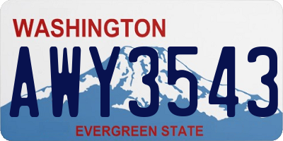 WA license plate AWY3543
