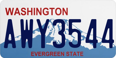 WA license plate AWY3544