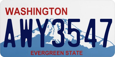 WA license plate AWY3547