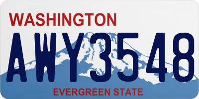 WA license plate AWY3548