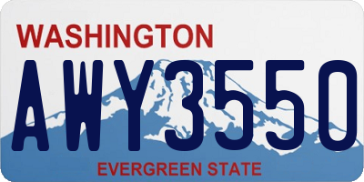 WA license plate AWY3550
