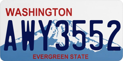 WA license plate AWY3552