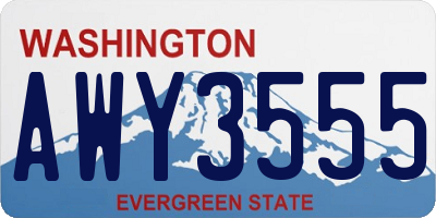 WA license plate AWY3555