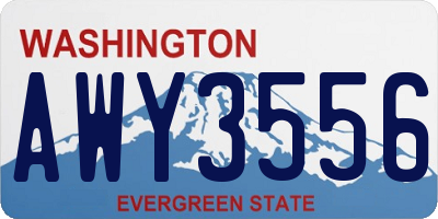 WA license plate AWY3556
