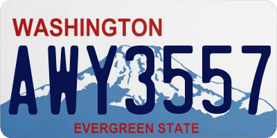 WA license plate AWY3557