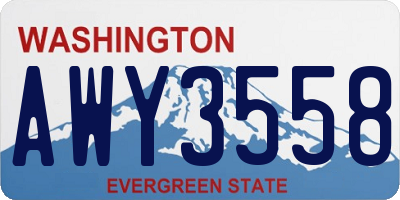 WA license plate AWY3558