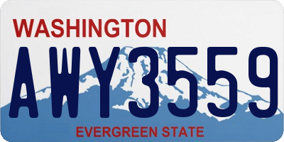 WA license plate AWY3559