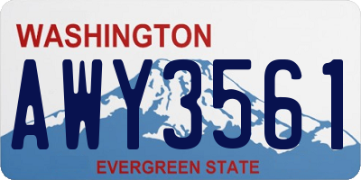 WA license plate AWY3561