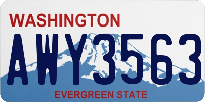 WA license plate AWY3563