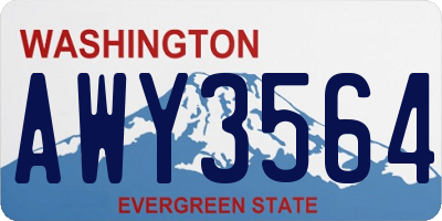 WA license plate AWY3564