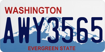 WA license plate AWY3565