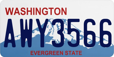 WA license plate AWY3566