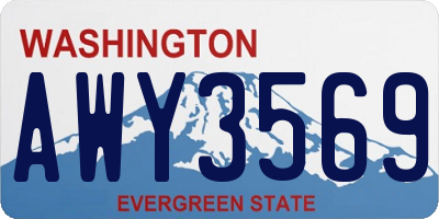 WA license plate AWY3569