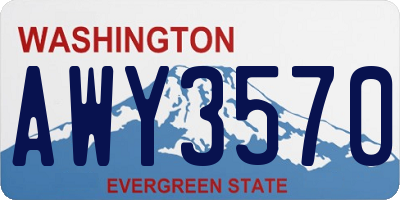 WA license plate AWY3570