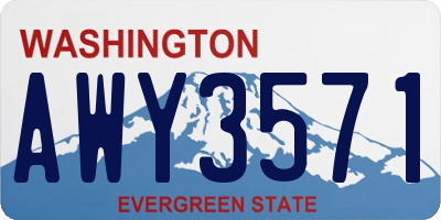 WA license plate AWY3571