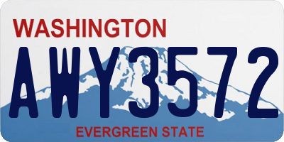 WA license plate AWY3572