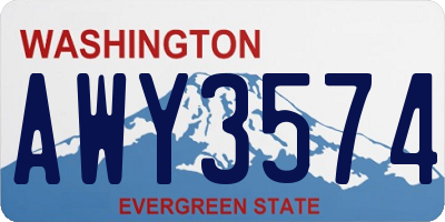 WA license plate AWY3574