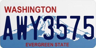 WA license plate AWY3575