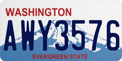 WA license plate AWY3576