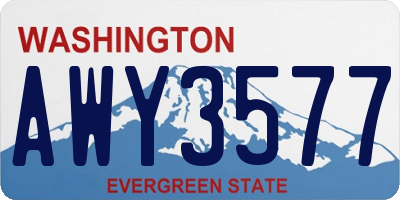 WA license plate AWY3577