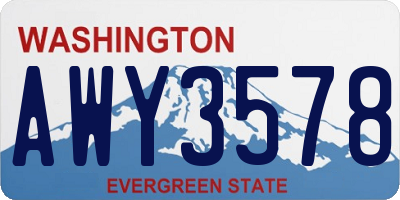 WA license plate AWY3578