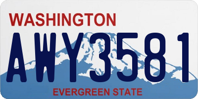 WA license plate AWY3581