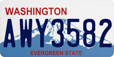 WA license plate AWY3582