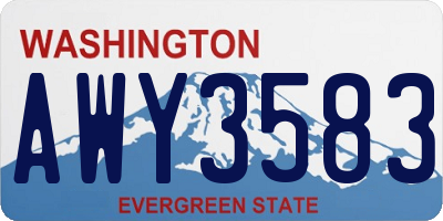 WA license plate AWY3583