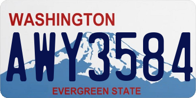 WA license plate AWY3584