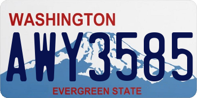 WA license plate AWY3585