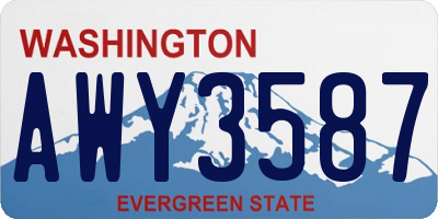 WA license plate AWY3587