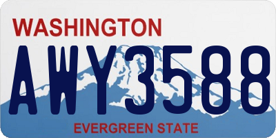 WA license plate AWY3588