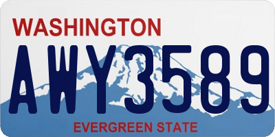 WA license plate AWY3589