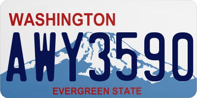WA license plate AWY3590