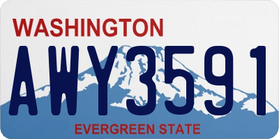 WA license plate AWY3591
