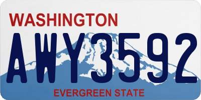WA license plate AWY3592