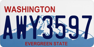 WA license plate AWY3597
